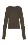 Birrot Line Cardigan In Brown