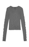 Birrot Line Cardigan In Grey