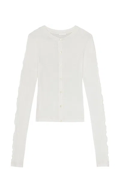 Birrot Line Cardigan In Ivory