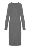 Birrot Line Long Sleeve Maxi Dress In Grey