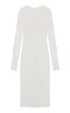 Birrot Line Long Sleeve Maxi Dress In Ivory