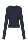 Birrot Line Stretch-cotton Cardigan In Blue