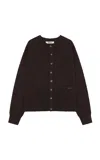 Birrot Merino Knit Cardigan In Burgundy