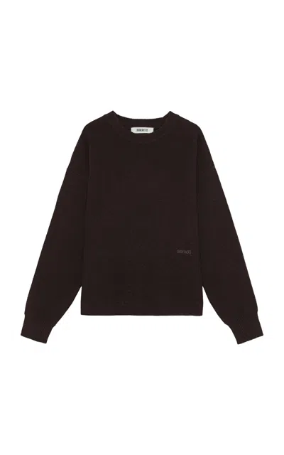 Birrot Merino Knit Jumper In Burgundy