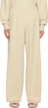 Birrot Off-white Drawstring Trousers In Eggshell