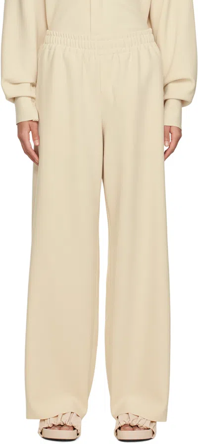 Birrot Off-white Drawstring Trousers In Eggshell