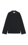 Birrot Oversized Long-sleeve Polo In Black