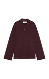 Birrot Oversized Long-sleeve Polo In Burgundy