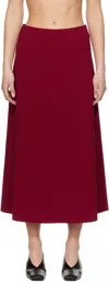Birrot Red Lay2 A Midi Skirt In Ruby