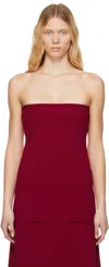Birrot Red Lay2 Bandeau Tube Top In Ruby
