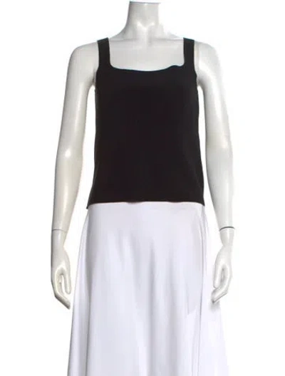 Pre-owned Birrot Square Neckline Sleeveless Top In Black