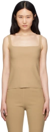 Birrot Taupe Lay2 Tank Top In Peanut