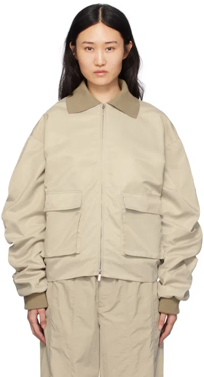 Birrot Taupe Love Bomber Jacket In Oak