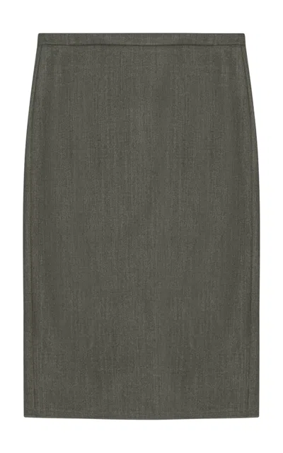 Birrot Wool Knee-length Skirt In Dark Grey