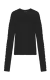Birrot Wool Line Top In Black