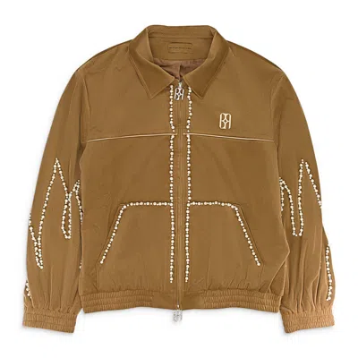 Birth Of A Royal Child Flame Pearl Velvet Brown Work Jacket