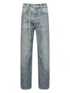 Birth Of Royal Child Crystal-embellished Jeans In Blue