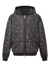 Birth Of Royal Child Diamond-pearl Embellished Hoodie In Black