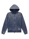 Birth Of Royal Child Diamond Zip-up Hoodie In Blue