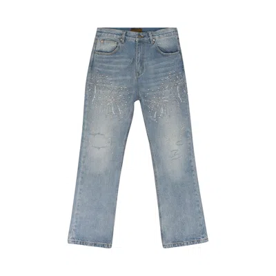 Pre-owned Birth Of Royal Child Fireworks Wash Denim 'blue' | Men's Size Xl