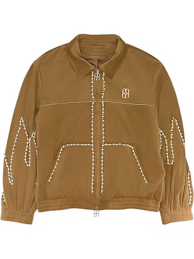 Birth Of Royal Child Flame Pearl Velvet "brown" Track Jacket