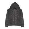 Birth Of Royal Child Grey Cashew Blossom Pearl Zipper Hoodie In Black