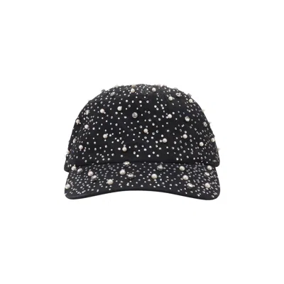 Pre-owned Birth Of Royal Child Pearl & Rhinestone Baseball Cap 'black' | Men's Size Onesize