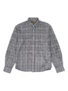 Birth Of Royal Child Pearl-embellished Checked Shirt In Gray