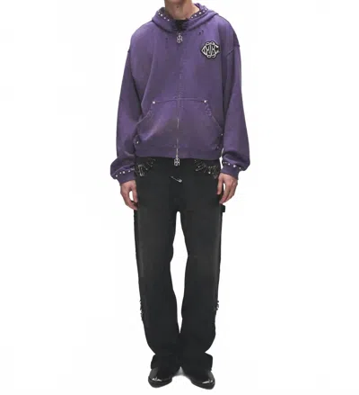 Birth Of Royal Child Pearl Studded Boxy Hoodie In Purple