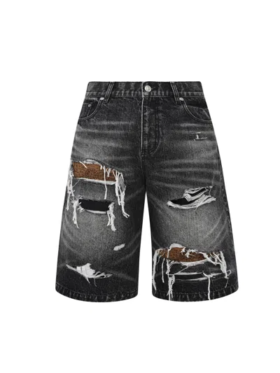 Birth Of Royal Child Unisex Nautical Treasure Map Destroyed Jorts In Black
