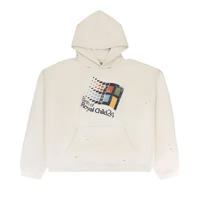 Pre-owned Birth Of Royal Child Windows24 Retro Distressed Hoodie 'white' | Men's Size L