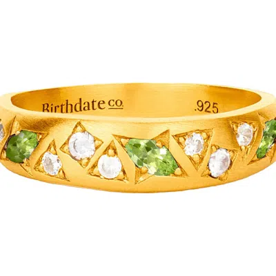 Birthdate Co. The August Birthstone Ring In Gold With Green