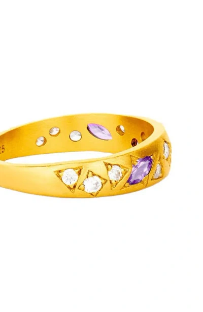 Birthdate Co. The February Birthstone Ring In Gold/amethyst