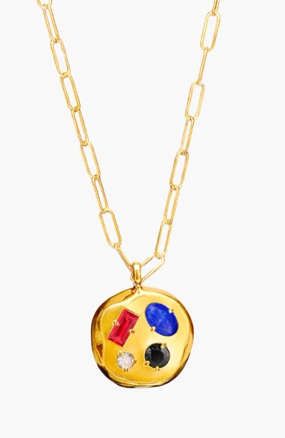Birthdate Co. The July Birthdate Pendant In July 1st - Gold