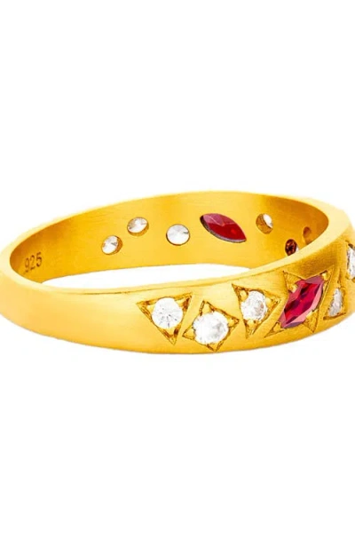 Birthdate Co. The July Birthstone Ring In Gold With Red