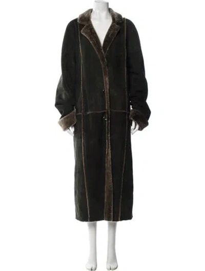 Pre-owned Bisang Lambskin Faux Fur Vest In Green