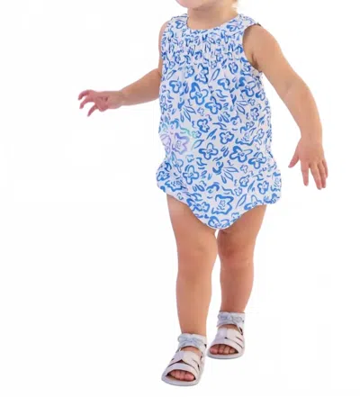 Bisby Kids' Anita Sleeveless Bubble Romper In Matisse Blooms In Blue