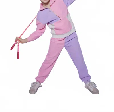 Bisby Kids' Color Block Jogger In Pink/lilac In Multi