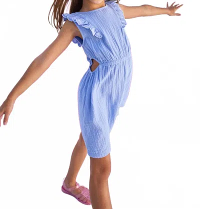 Bisby Kids' Cutout Dress In Hydrangea In Blue