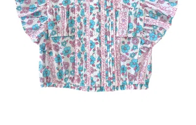 Bisby Kids' Girl's Annie Top In Light Blue/pink In Multi