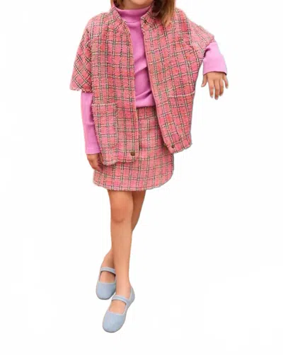 Bisby Kids' Girls Palermo Plaid Mini Skort In Pink In Multi