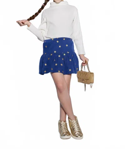 Bisby Kids' Girls Shoot For The Stars Sally Skort In Dark Royal In Blue