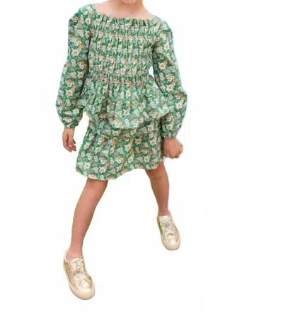 Bisby Kids' India Long Sleeve Top In Greenwich Green