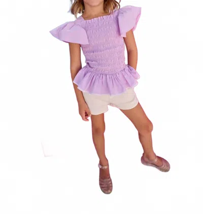 Bisby Kids' India Smocked Top In Lilac In Pink