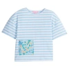 Bisby Babies'  Kids' Boxy Stripe Tee In Frangipani Blue