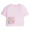 Bisby Babies'  Kids' Boxy Stripe Tee In Frangipani Pink