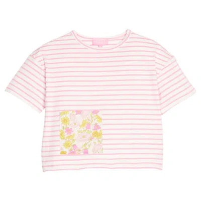 Bisby Kids' Boxy Stripe Tee In Pink