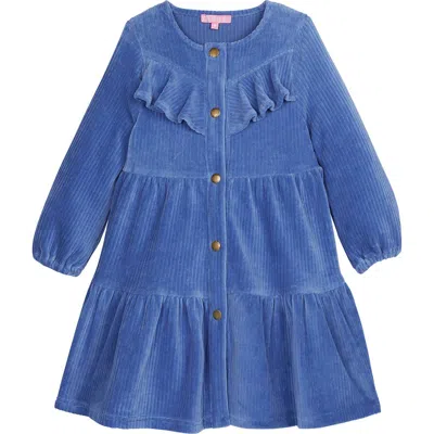 Bisby Kids' Corduroy Western Dress In French Blue Corduroy