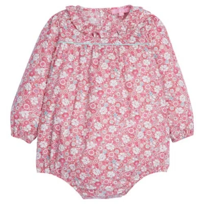 Bisby Babies'  Kids' Cotton Caroline Bubble In Bedford Gardens Pink