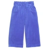 Bisby Kids' Cropped Velour Palazzo Pants In Blue